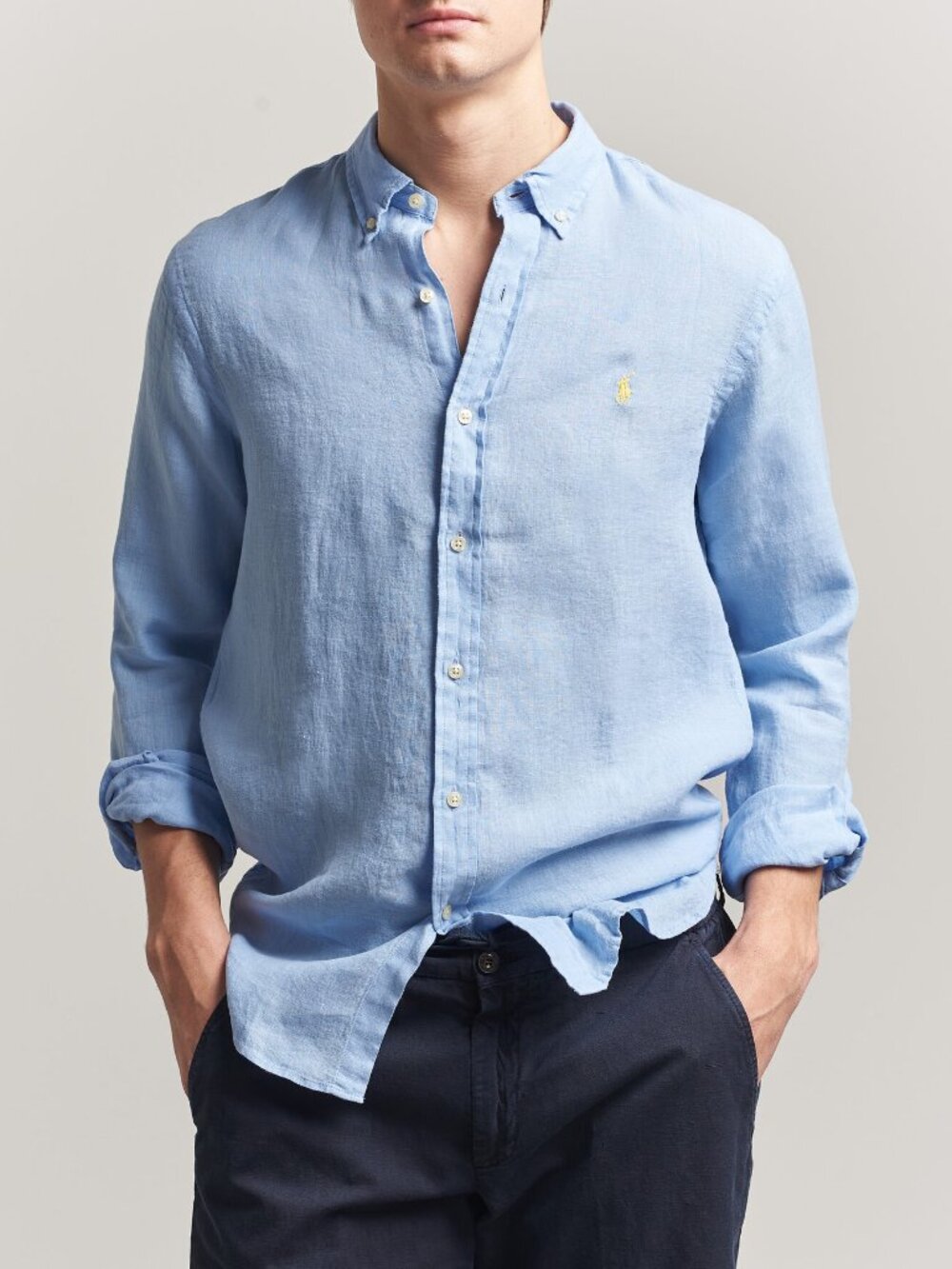 POLO RALPH LAUREN Classic Fit Linen Long Sleeve Button Down Shirt XL NWT
